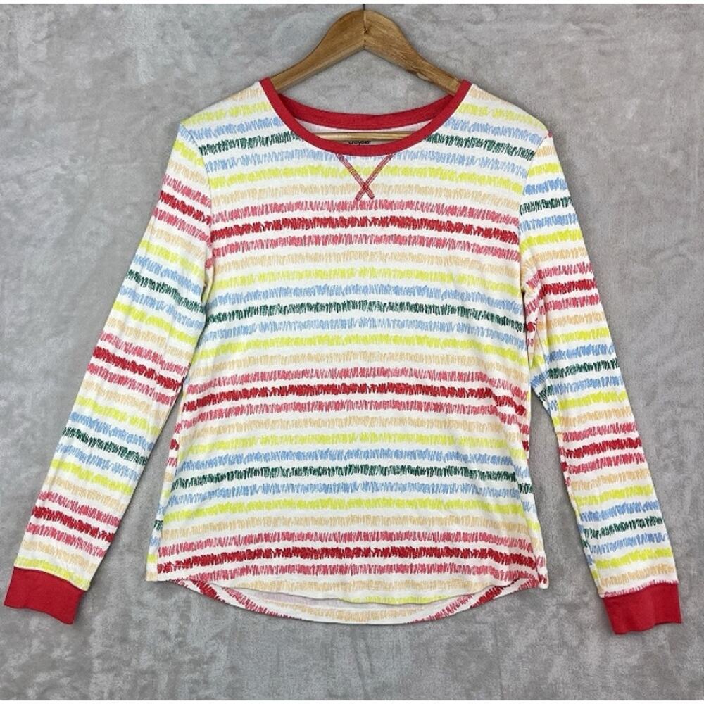 Crayola X Kohls Rainbow Scribble Long Sleeve Shirt Women's Large Arty Kidcore